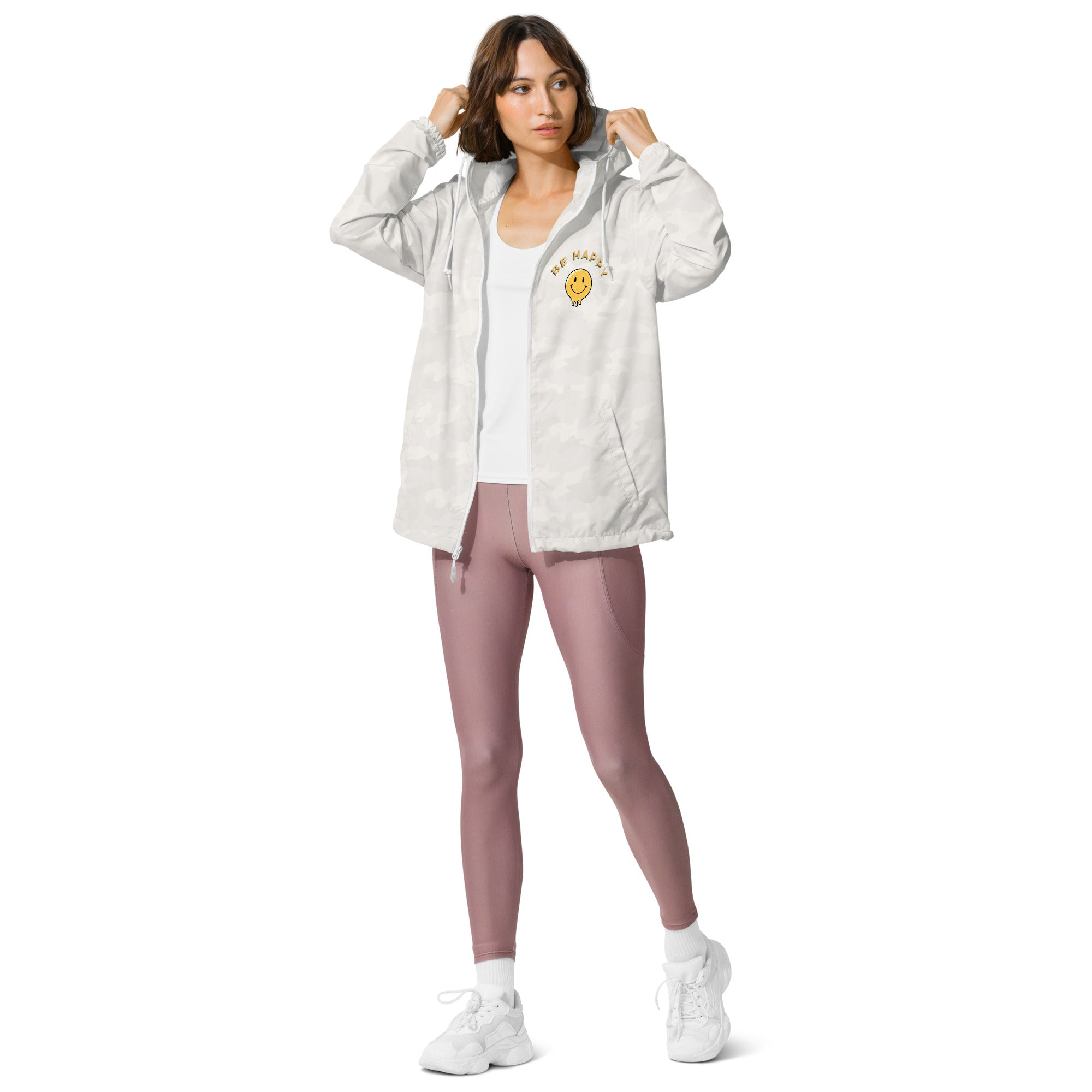 Be Happy Unisex Zip Up Windbreaker